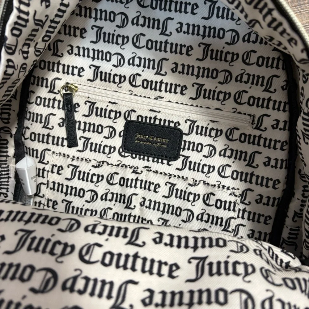 Juicy Couture Neon Yellow-Trim Logo Mini Backpack